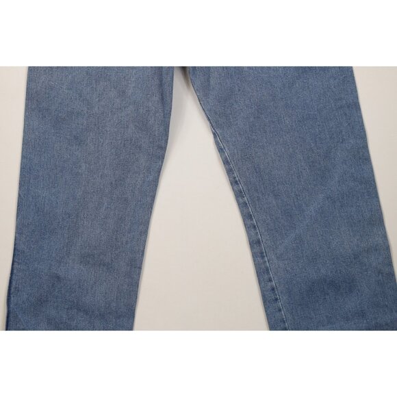 Deadstock Y2K Wrangler Mens 36x36 Relaxed Fit Western Bootcut Denim Jeans Blue - Picture 9 of 13